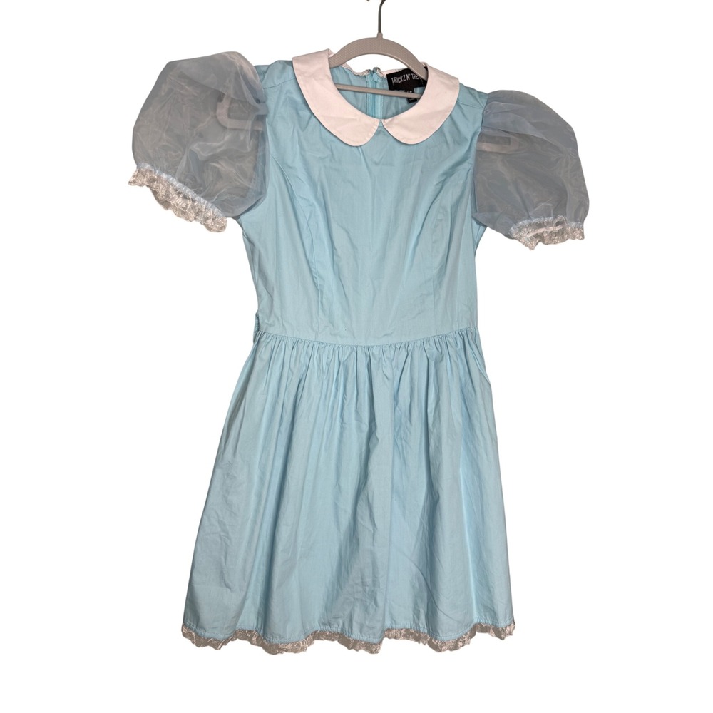 NWT Trickz N' Treatz babydoll dress Halloween The Shining baby blue mini dress